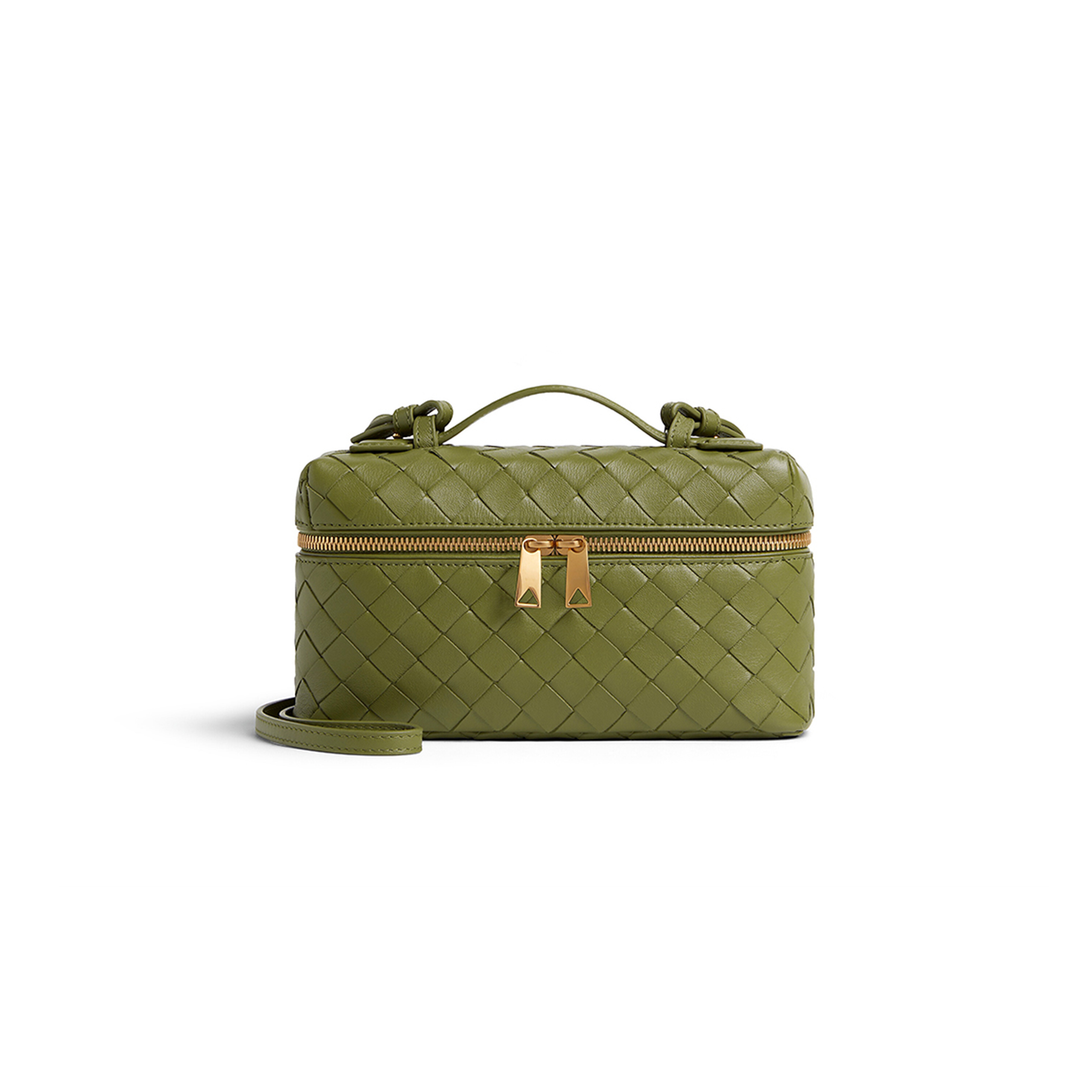 bo*te*ga Ve*ne*ta bang bang intrecciato leather vanity case 789109v3iv12488 (22*12.5*5cm)